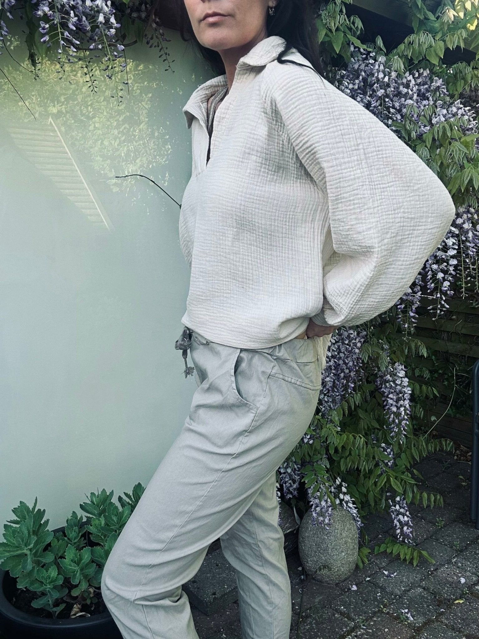 Bukser m. stretch - Beige plus onesize 40-48